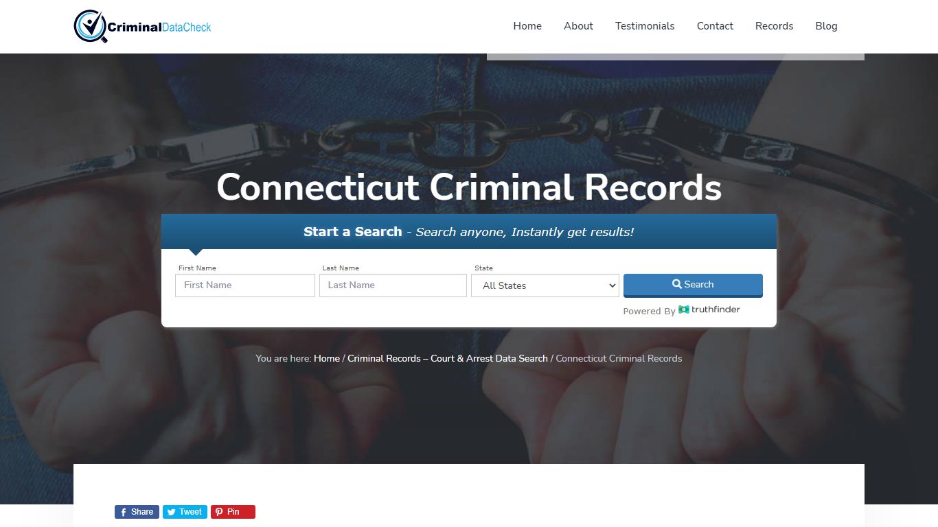 Connecticut Criminal Records - Criminal Data Check - Find Criminal ...